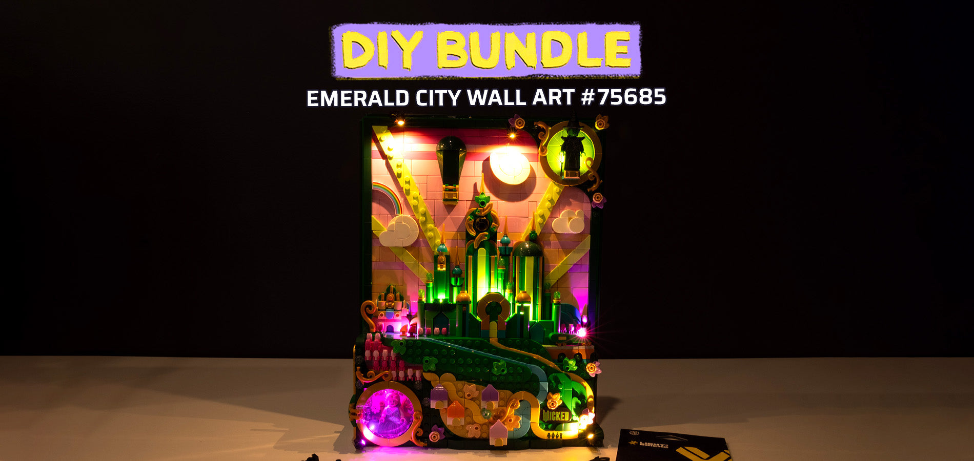 DIY Light Bundle for LEGO® Emerald City Wall Art #75685 – Light My