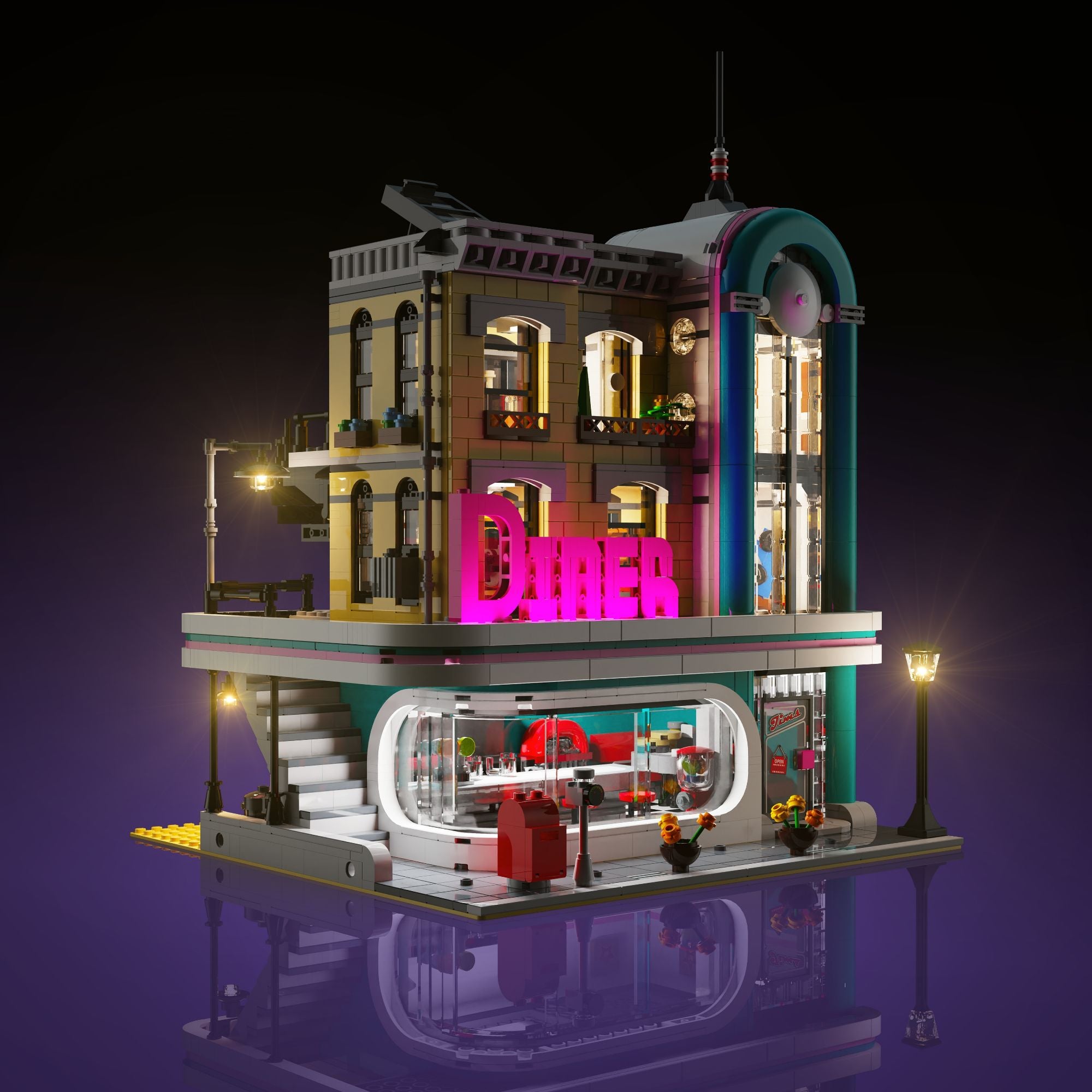 LMB 2.0 Light Kit for LEGO Downtown Diner #10260 – Light My Bricks USA