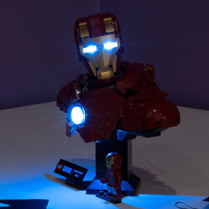 LEGO® Iron Man MK4 Bust #76327 DIY Light Bundle