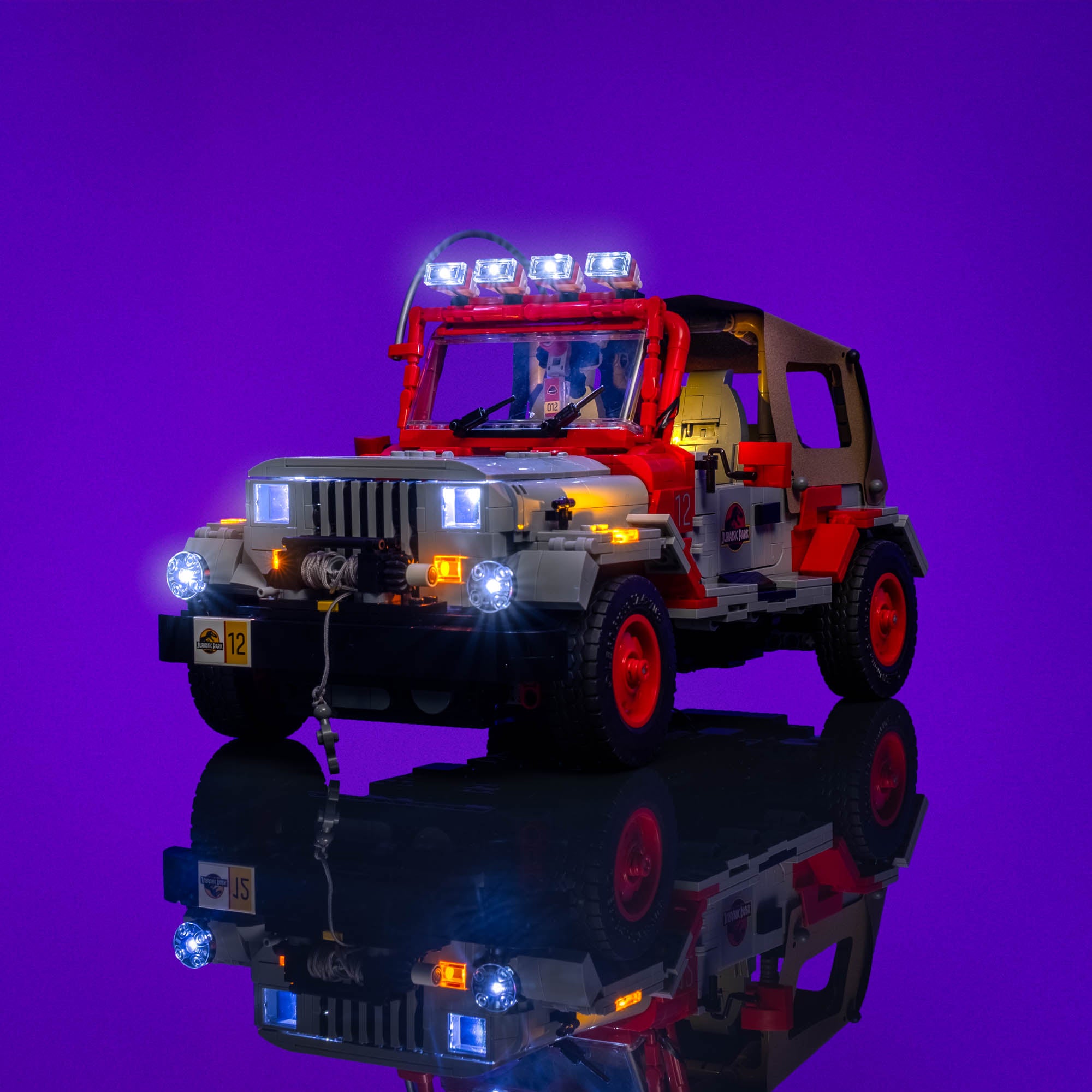 MAG Official Light Stick&Miniatureセット Light Kit for Jurassic Park Jeep Wrangler #77984 | Light My Bricks