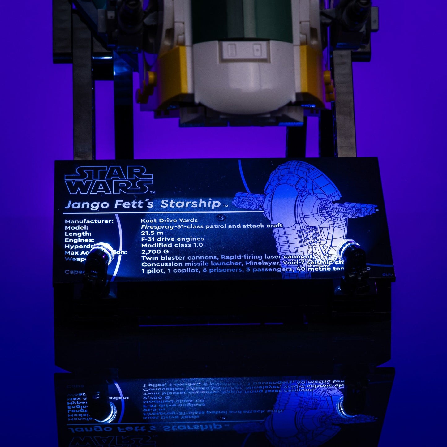 Light Kit for LEGO® Star Wars UCS Jango Fetts Firespray-Class Starship #75409