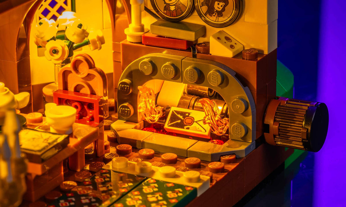 Dynamisch flackerndes Kaminfeuer mit dem Einen Ring in LEGO® Beutelsend
