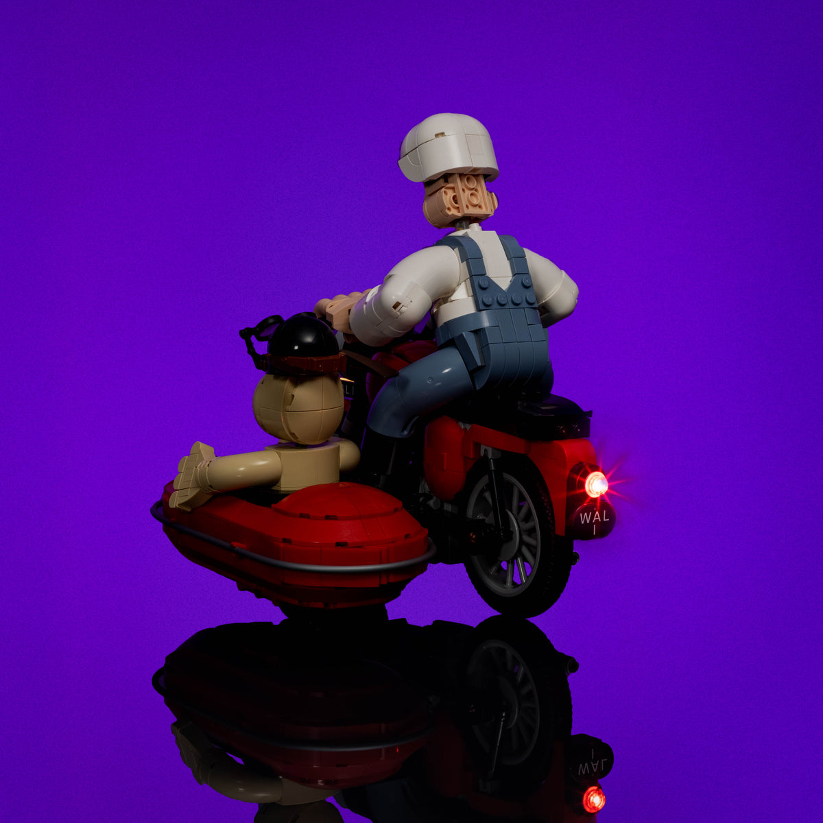 Moto et side-car illuminés de LEGO® Wallace & Gromit