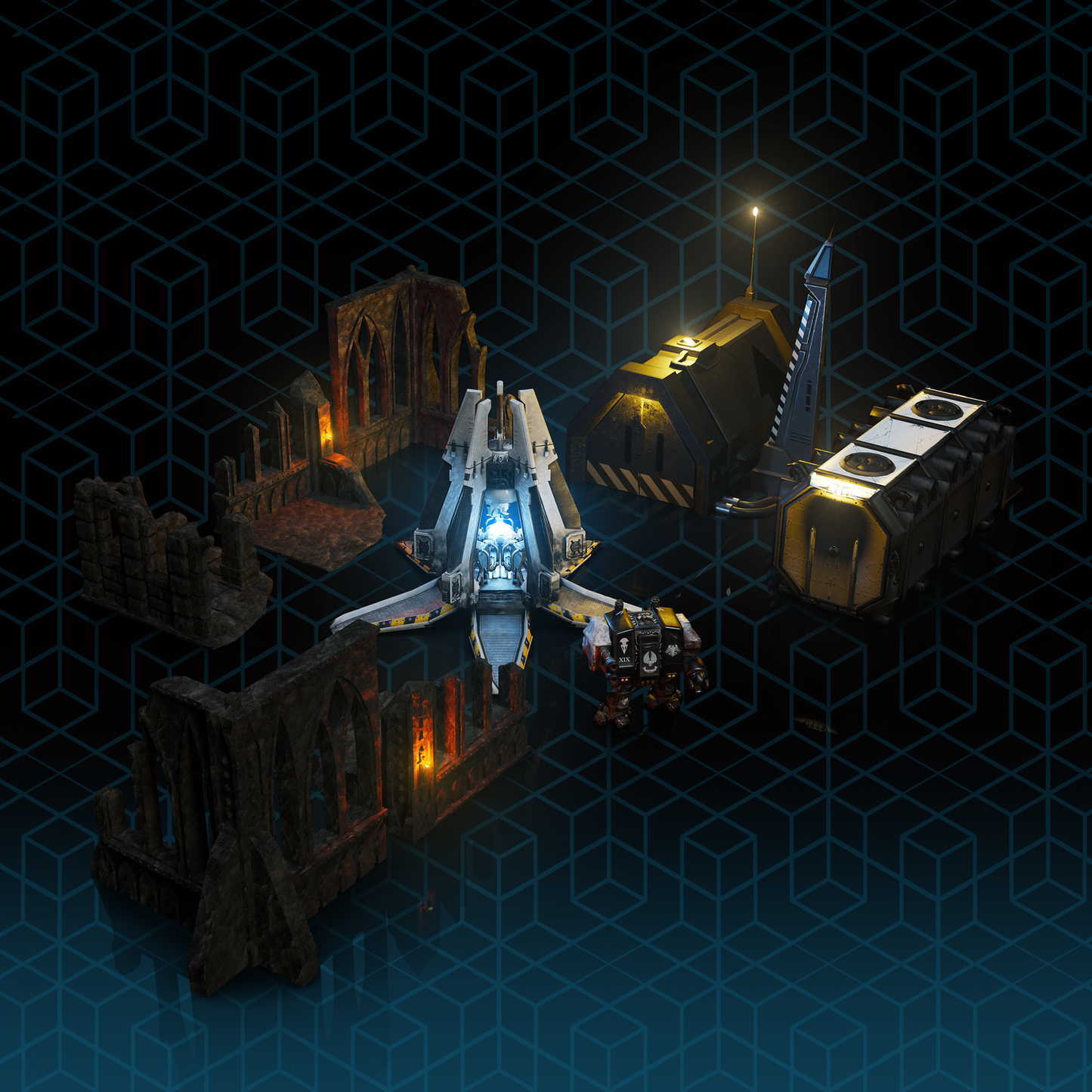 LMB Hobbies Tabletop Terrain Model Kit Light Pack