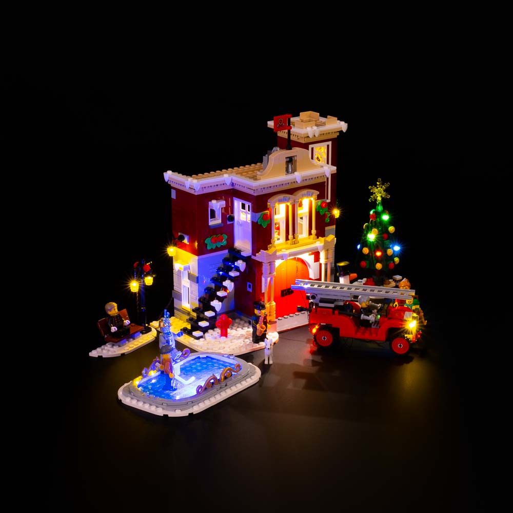 jern med undtagelse af Mark LEGO® Winter Village Fire Station 10263 Light Kit – Light My Bricks USA